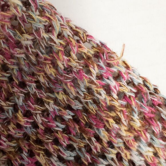 Christopher & Banks Open Knit Hooded Sweater Womens XL Cotton Beach Boho Rainbow - Picture 12 of 16